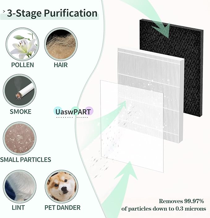 Europa Air Filter Compatible with Afloia Europa Air Puri-fier, 3-in-1 H13 True HEPA Filter Suitable for Europa Air Puri-fier Filter Replacement, 2-Pack for B0CLRSB5J7 B0CHW3V387