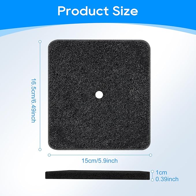 6 Pack Cat Litter Box Replacement Carbon Filters Compatible with Catit Hooded Litter Box, Pre-Cut Activated Charcoal Air Purifier for Cat Litter Pan