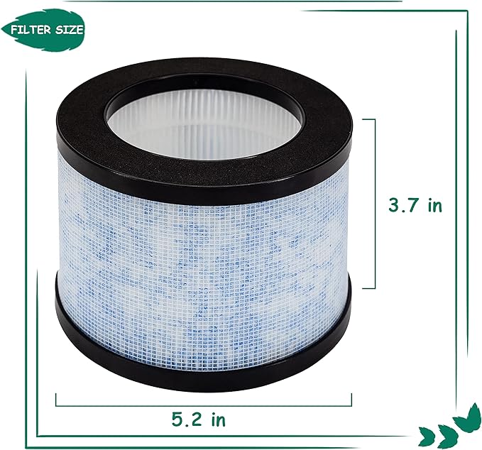 MK01/DH-JH01 True HEPA Replacement Filter, Compatible with AROEVE MK01 & MK06 and Kloudi Air Purifier DH-JH01, Intelabe EPI080/EP1080, and Elechomes EPI081/EP1081 Air Purifier, 2Pack