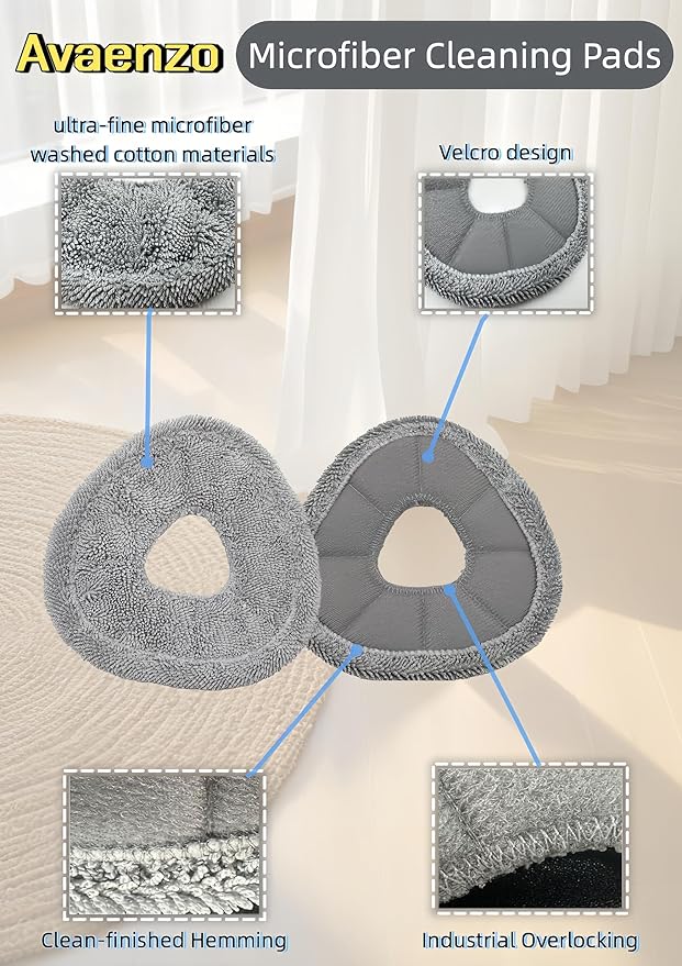 6 Pack Replacement Mop Pads Compatible with Narwal Freo X Z Ultra Z10 Freo Pro J3 J4 YJCC012 YJCC015 Ultra-fine Resuable Mop Cloth Robot Vacuum Cleaner Accessories, Grey