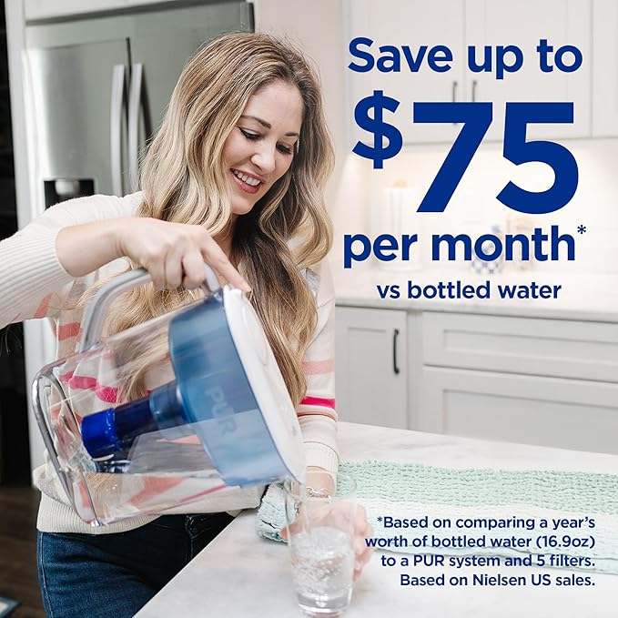 PUR Plus Water Filter Replacement for Pitchers & Dispensers, 6-Month Supply, 3 Count, Blue (PPF951K3)