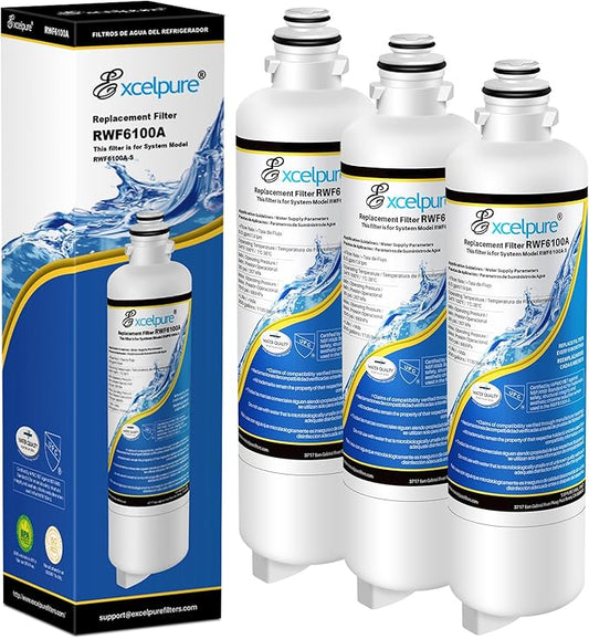 RWF6100A Refrigerator Water Filter Replacement for Bosch Ultra Clarity Pro, BORPLFTR50, 11025825 Refrigerator Water Filter, Compatible with 12028325, 11032531, B36CT80SNS, WFC100MF, 3 PACK