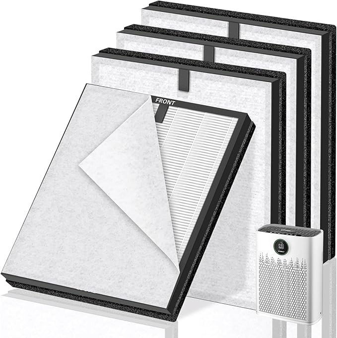HAP603 Replacement Filter for ECOSELF HAP603 Air Purifier,3-in-1 H13 True HEPA High-Efficiency Activated Carbon Filter,4 Pack