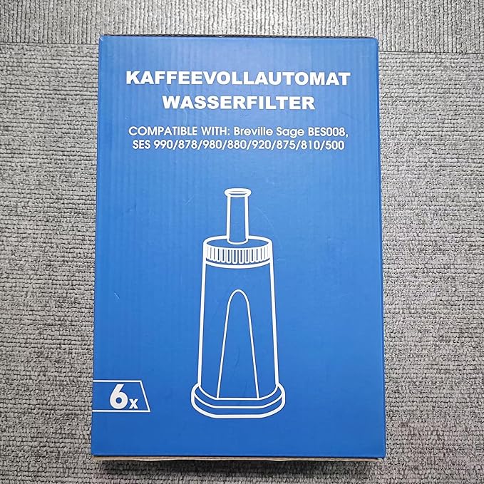 Water Filter for Breville Barista Touch Espresso Machine BES880, Barista Pro BES878, Oracle Touch BES990, Oracle BES980 & Dual Boiler BES920 Bambino ClaroSwiss Sage, BES008WHT0NUC1 (6 Pcs)