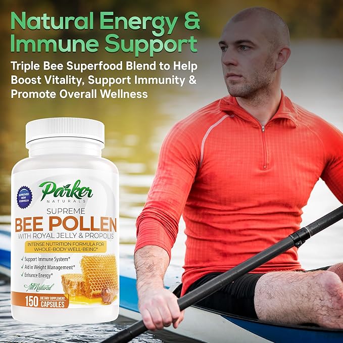 Supreme Bee Pollen Capsules, 3520 mg Royal Jelly, Bee Pollen, and Bee Propolis Capsules, Natural Bee Pollen Supplement for Adults, 150 Capsules