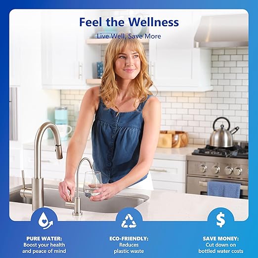 Express Water Reverse Osmosis Water Filtration System – 5 Stage RO Water Filter System with Faucet and Tank – Under Sink Water Filter – 100 GPD