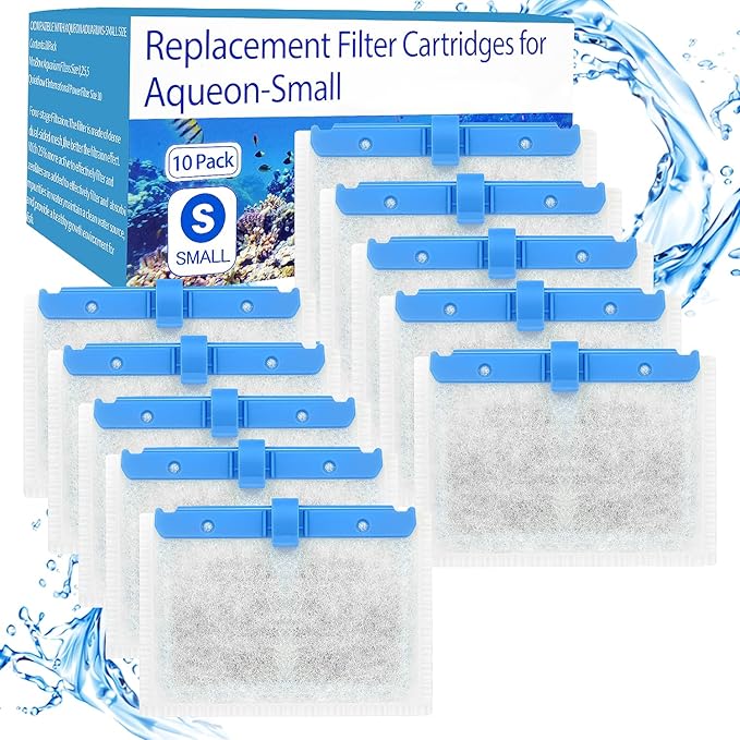 10 Pack Small Replacement Filters Cartridges with Aqueon QuietFlow,Replacement Filter Cartridges with Aqueon QuietFlow with More Activated Carbon,for Minibow Aquarium Filters Size 1/2.5/5 Gallon