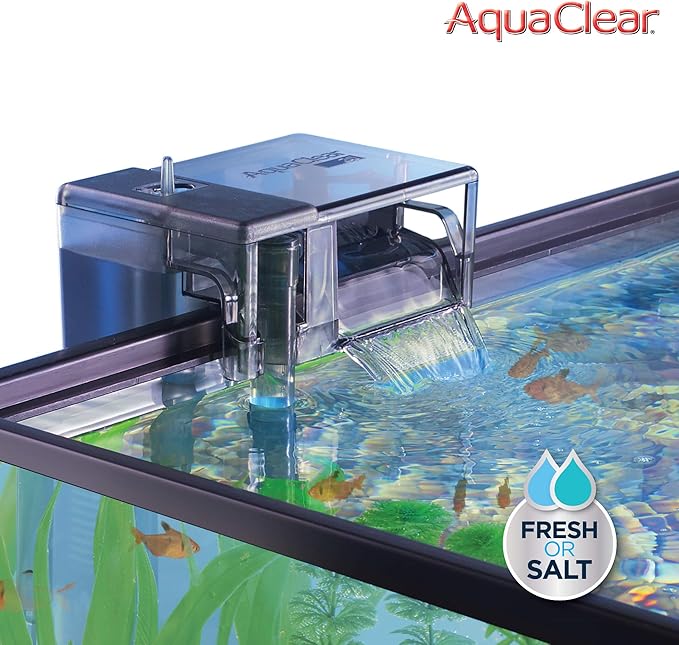 Fluval 50 Power Filter – Aquarium Filter for 20 to 50 Gallon Fish Tanks – Quiet Energy Efficient Pump – Mechanical, Chemical & Biological Filtration – Easy Install & Maintenance (Packaging May Vary)