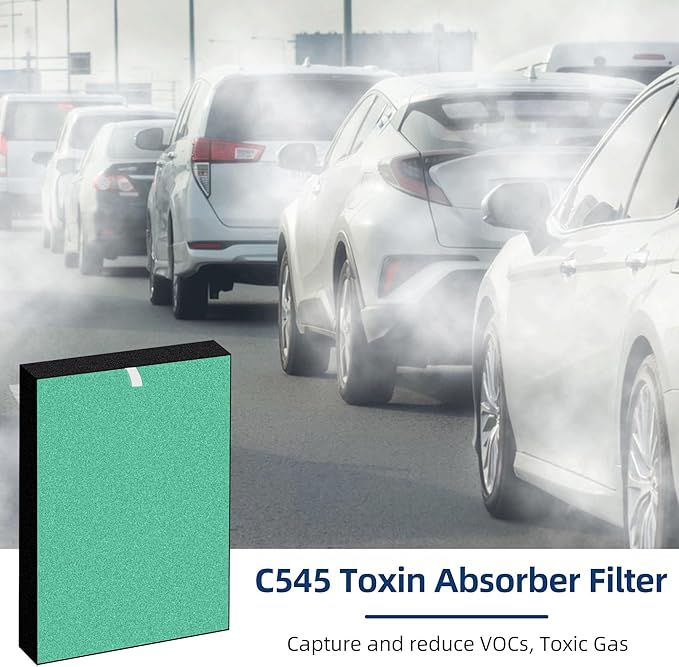 APPLIANCEMATES Upgrade C545 Toxin Absorber Replacement Filter S for Winix C545 Air Purifier, Replace 1712-0096-00 2522-0058-002, 2 × H13 Ture HEPA Filters + 8 × Activated Carbon Filters(Green)