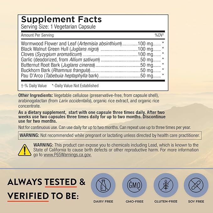 Mt. Angel Vitamins - para Response | Intestinal Health Support, Digestive Aid| Black Walnut Wormwood | Non-GMO, Vegan, 60 Vegetarian Capsules