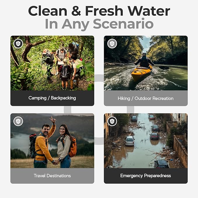 Sierra Madre Pure Water Straw – 264 Gallon Water Filter Purification for Backpacking, Camping, Hiking, Travel - Perfect for Preparedness Survival Gear & Supplies - Portable & Lightweight (Pack 2)