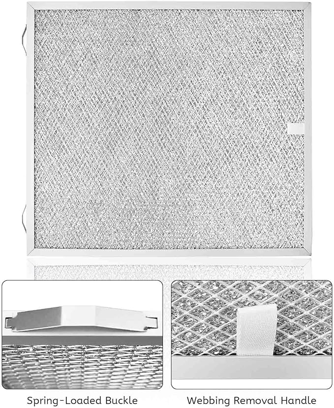 2Pcs Range Hood Aluminum Grease Filter Fit for Broan Nutone BCSEK130WW BCSD130SS Kenmore 23351264710 23351269710, Replace S99010430-002 99010430-002 4512880