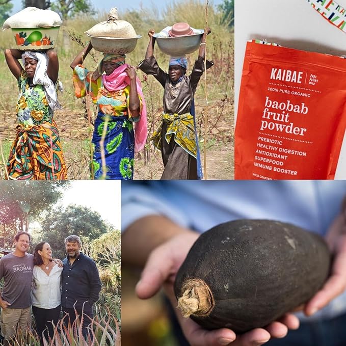 KAIBAE Premium Organic Baobab Powder I Prebiotic Gut Health, Intermittent Fasting, Immunity, Hydration | Vitamin C, Polyphenols, Minerals | Fiber Supplement | 8 oz.