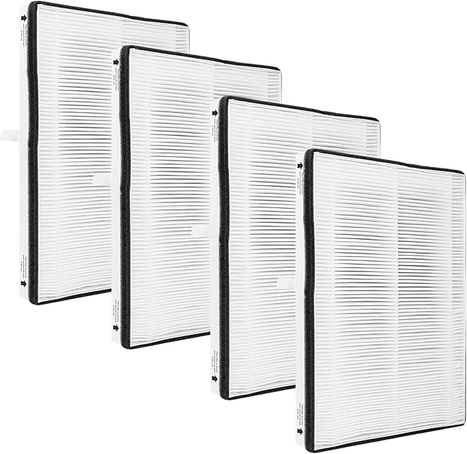 Nispira Replacement HEPA Filter for Air Purifier, Compatible with Vornado Air Purifier Models AC300, AC350, AC500, AC550, PCO200, PCO300, PCO500 Compared to Part MD1-0022, 4 Packs