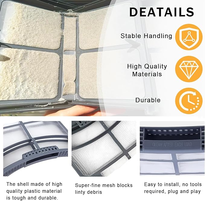 WE16X32537 WE16X2959 GE Dryer Lint Filter Trap Screen for GE Clothes Dryer, Dryer Lint Strainer WE16X32537 WE16X29597 AP7205579