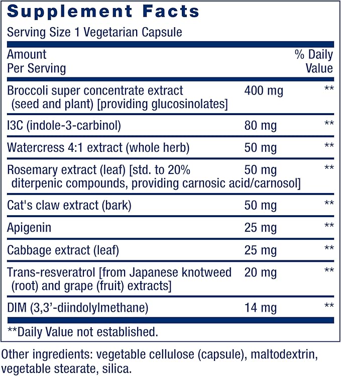 Life Extension Triple Action Cruciferous Vegetable Extract & Resveratrol, Broccoli, Cabbage, resveratrol, Supports Cellular Protection, Gluten-Free, Non-GMO, Vegetarian, 60 Capsules