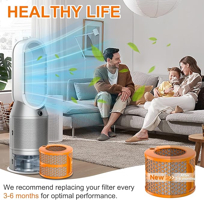 2 Pack PH01 Carbon Fiber Evaporator Air Filter Replacement Compatible with Dyson PH01 PH02 PH03 PH04 PH3A Air Puri-Fier Humidifier Filter, Replaces Parts 970718-01