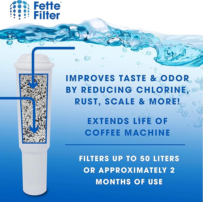 Fette Filter - Coffee Water Filters Compatible with Jura Clearyl White 64553, 7520, 60209, 68739, 62911 Also Compatible with Various Models of Nespresso, Capresso, Impressa Models Pack of 4
