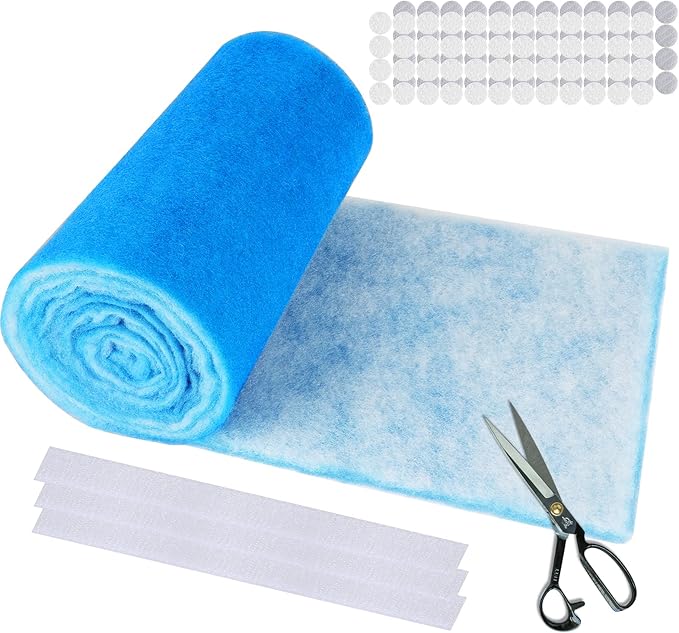 18" x 90" Air Vent Filters, Cut to Fit Air Filter (55+ Filters), MERV 8 Triple Vent Filter for Home Floor, Ceiling, RV, HVAC Furnace Vents, With Adhesive Hook Tape and Installation Tape