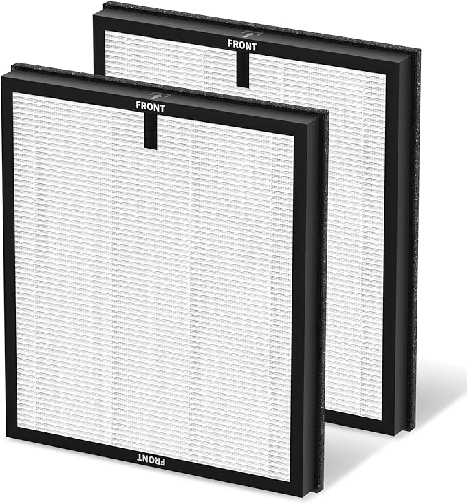 2 Pack HAP-603/HAP-603WF Replacement Filter Fit for ECOSELF Air Purifier Filter Replacement for ECOSELF HAP603 / HAP603WF Air Purifier, for Home Large Room with Smart Mode, # RFHAP603 White