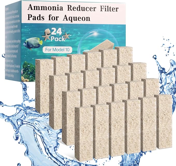 24pcs Ammonia Reducer Filter Pads for Aqueon Quietflow 10, Replacement Filter Cartridges for Aqueon QuietFlow LED PRO Model 10