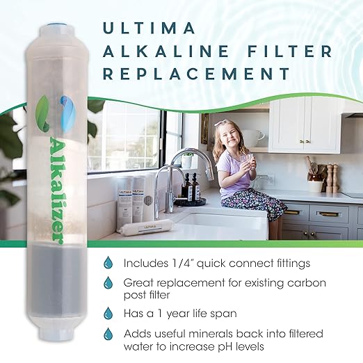 Ultima 7/VII 5 Stage Universal Reverse Osmosis Under Sink Water Filter System Replacements with 50 GPD RO Membrane and Alkalizer Post Carbon Filter Kit…