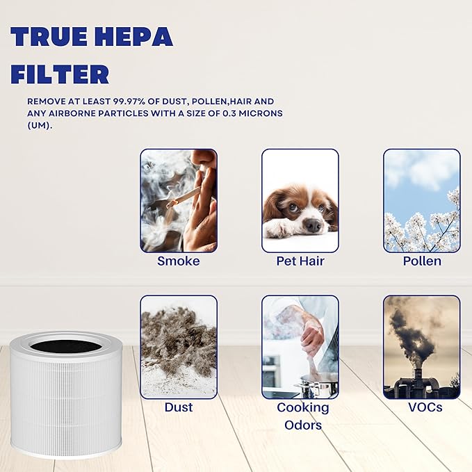 Nispira BAP9921 3-in-1 True HEPA Activated Carbon Replacement Filter Compatible with Bionaire BAP9921 Air Purifier, 1 Pack