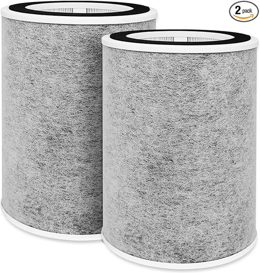 HP202 HP201 Replacement Filter for Shark HP200 Series HC501 HC502 Air Purifier MAX, 3-in-1 Filter Compatible with Shark HP202 HP232, Compare to Part #HE2FKBAS, HE2FKBASMB -2 Pack