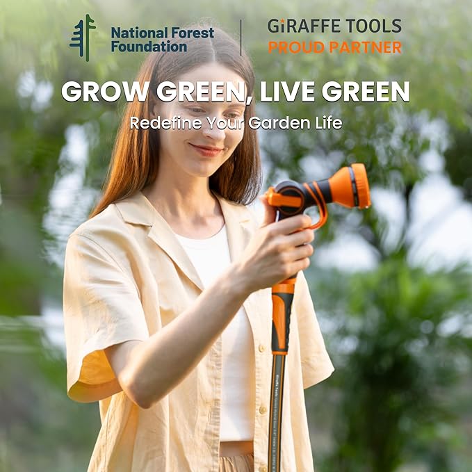 Giraffe Tools Garden Leader Hose 5/8 inch x 5ft, Short Water Hose Heavy Duty, Flexible, Lightweight Hybrid Hose with Swivel Handle, Male to Female Fittings