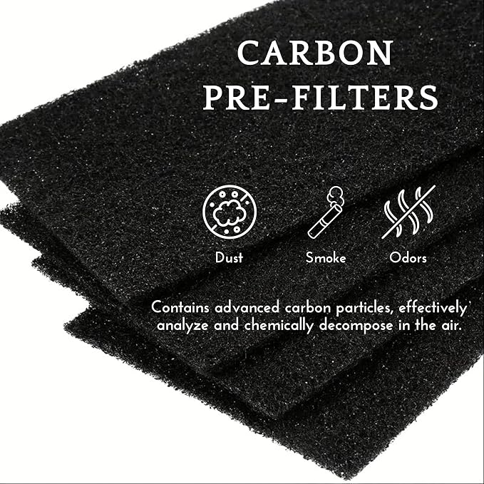 Nispira AER1 Filter Replacement Carbon Booster for Holmes AER1 Air Purifier HAPF30AT HAP242-NUC Removes Odor Smoke VOVs 9.5 x 4 x 0.25 Inches Pack of 8