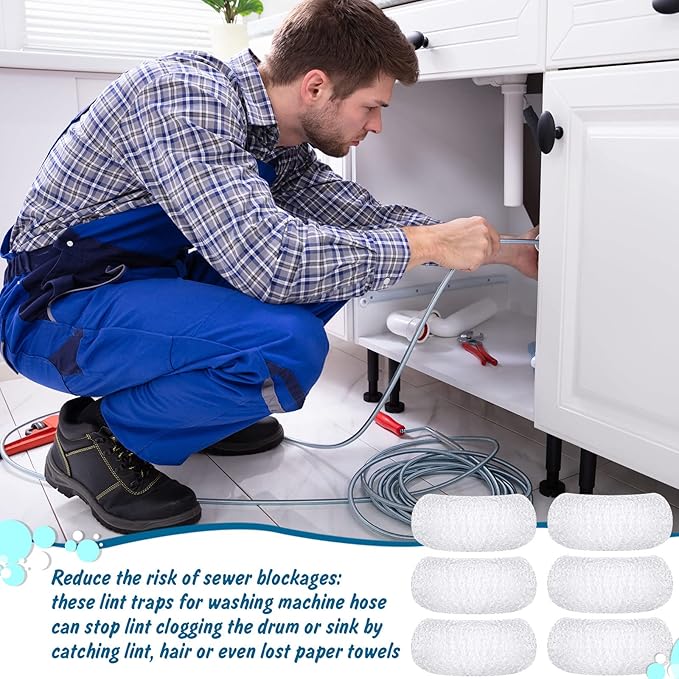 40 Pieces Nylon Lint Trap Washing Machine Lint Fabric Mesh Snare Washer Lint Catcher Washer Hose Lint Traps Washing Machine Lint Trap Lint Traps Hose Screen Filter Catcher with 40 Pieces Cable Ties