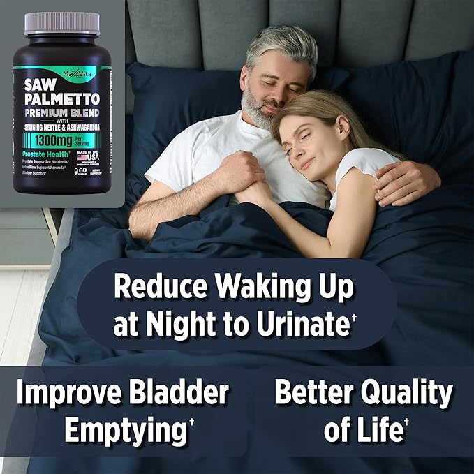Prostate Premium - Saw Palmetto for Men, Stinging Nettle, Ashwagandha, Lycopene, Bladder & Urinary Relief, Prostate Supplement for Men, 60ct