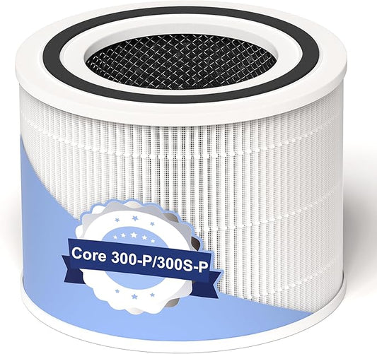 Core 300 Replacement Filter for LEVOIT Core 300, Core 300S and Core 300-P Air Purifier, 3-in-1 H13 True HEPA Filter Replacement, Core 300-RF, Core 300-RAC, 1 Pack, White