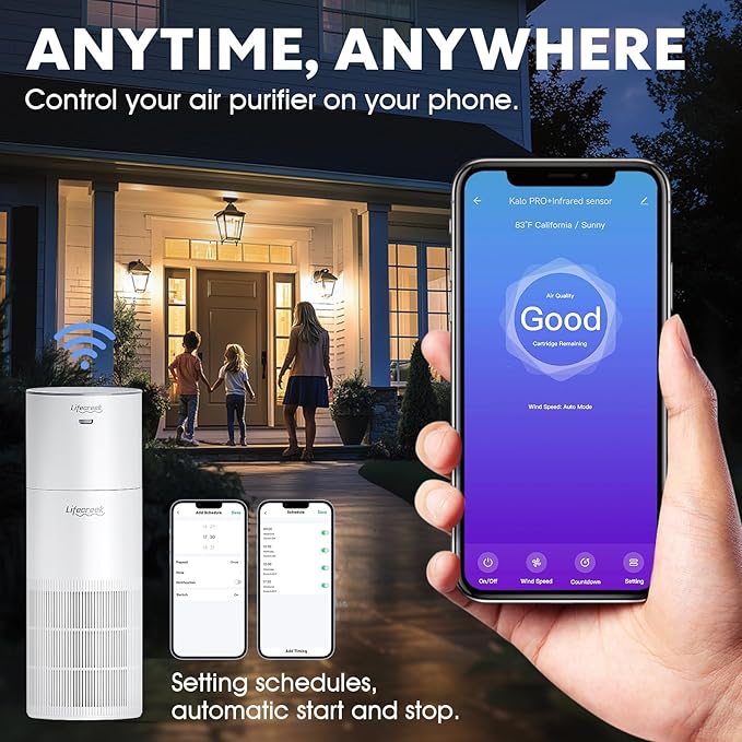 Air Purifier And Humidifier Combo For Large Room Up to 1084 Ft², 3-Stage Filter Humidifier and Air Purifier in One With WIFI Control - 22Db(Humidification cannot be used alone)