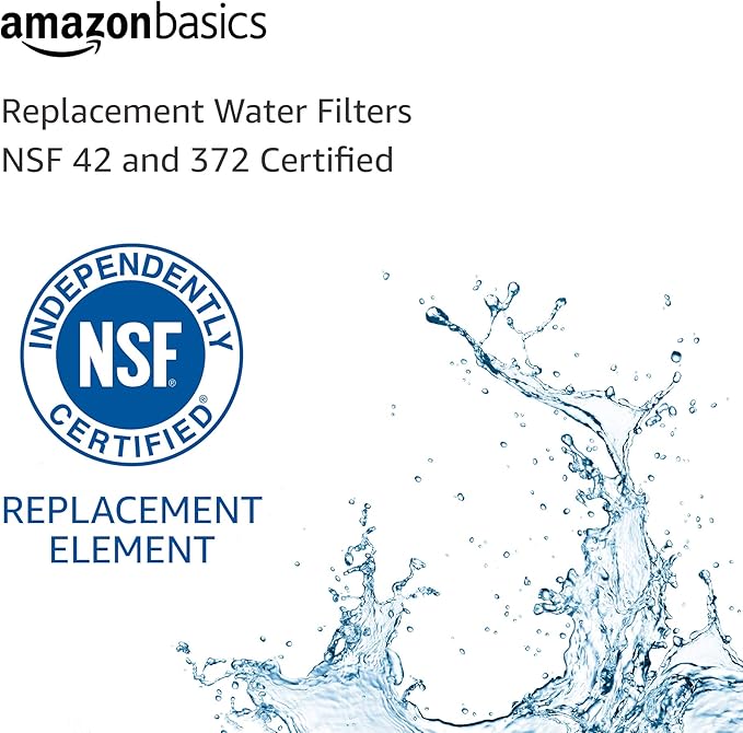 Amazon Basics Faucet Replacement Filter, Carbon Block Filter Fits Mist- Water Filter for Sink,Reduces Heavy Metal, and Bad Taste, Pack of 3
