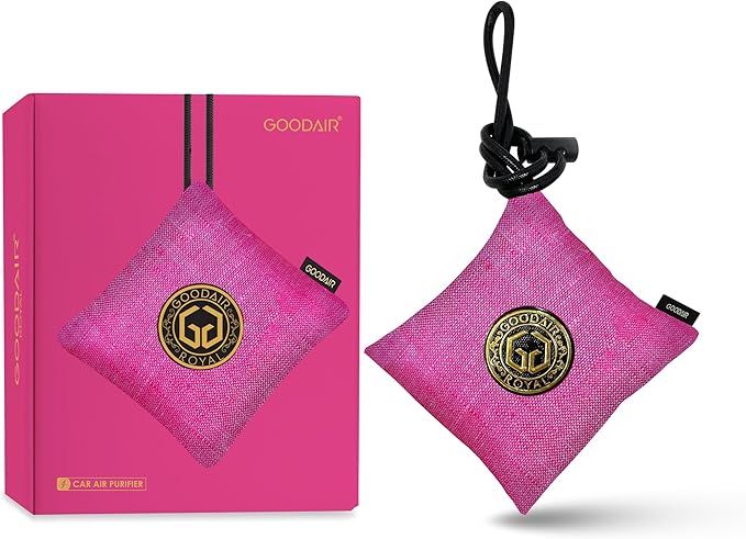 GOODAIR HEPA Car Air Purifier Bag & Pouch | 75g Activated Carbon Filter, Absorb Toxic Gases, 2.0 Premium Certified Air Purifier, Suitable for All Cars, 24/7 Air Purification - Stylish Pink