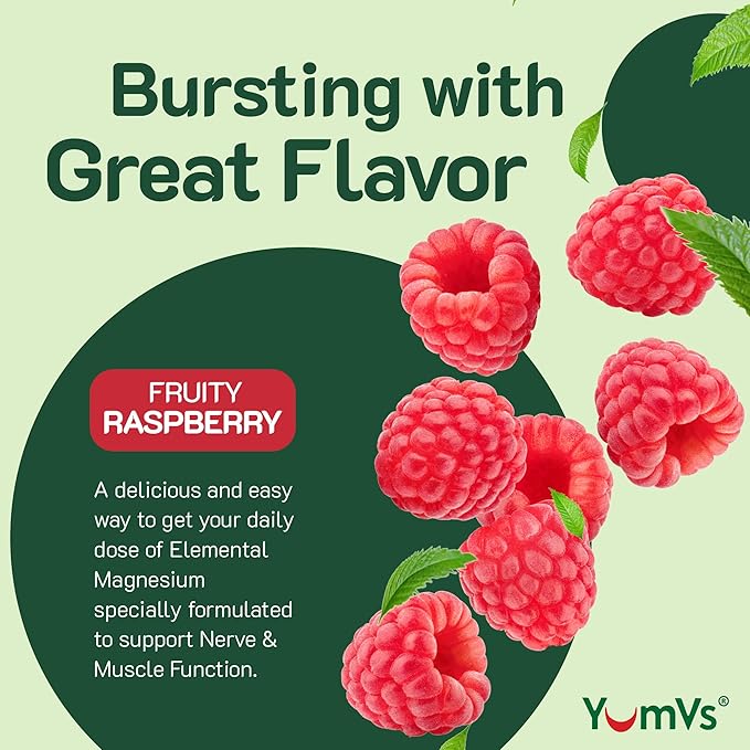 YUM-V'S Magnesium Citrate Gummies – 900mg Highly Absorbable Magnesium Gummies for Women & Men to Support Nerve, Muscle & Enzyme Function – Gluten-Free, Kosher & Raspberry Flavor (90 Count)