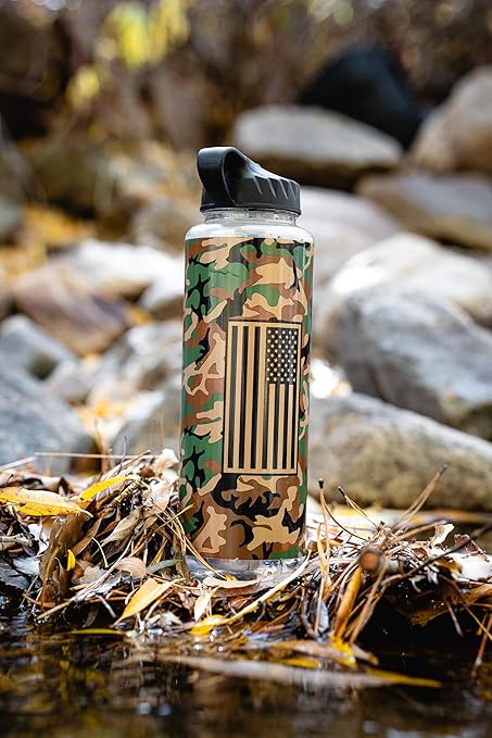 Epic Water Filters Nalgene OG Water Bottle with Filter, USA Made, BPA Free, Removes 99.99% Tap Water Contaminants, Forever Chemicals (Military Support, 48 Ounce)