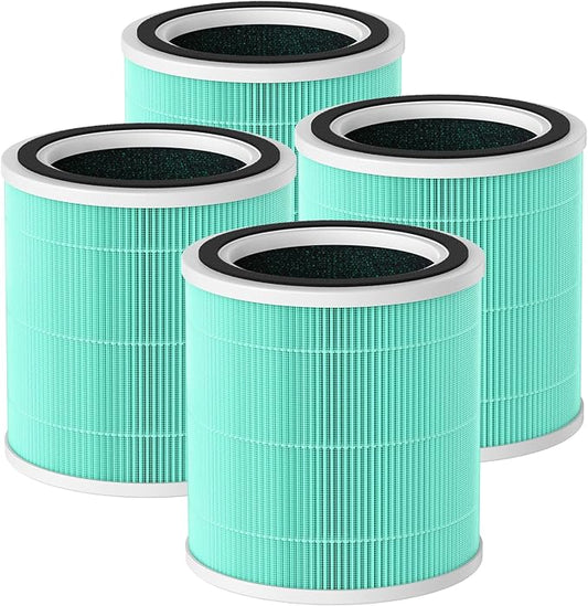 4 Pack AC400 Replacement Filter for Purivortex AC400 Air Purifier, 3-in-1 Toxin Absorber Filter, Green