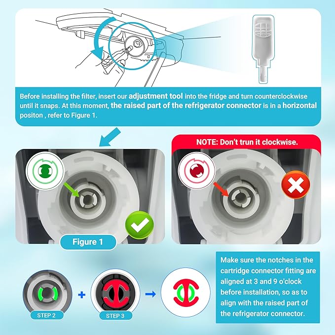 AQUA CREST LT1000PC ADQ747935 Refrigerator Water Filter and Air Filter, Replacement for LG® LT1000P®/PC/PCS, LMXS28626S, LFXS26973S, MDJ64844601, ADQ74793501, ADQ74793502 and LT120F®, 4 Combo