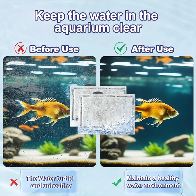 10 Pack Small Filter Cartridges for Aqueon,Small Fish Tank Replacement Filter for Aqueon QuietFlow E Internal Power Filter Size 10 and MiniBow Aquarium Filters Size 1, 2.5 and 5 Gallon