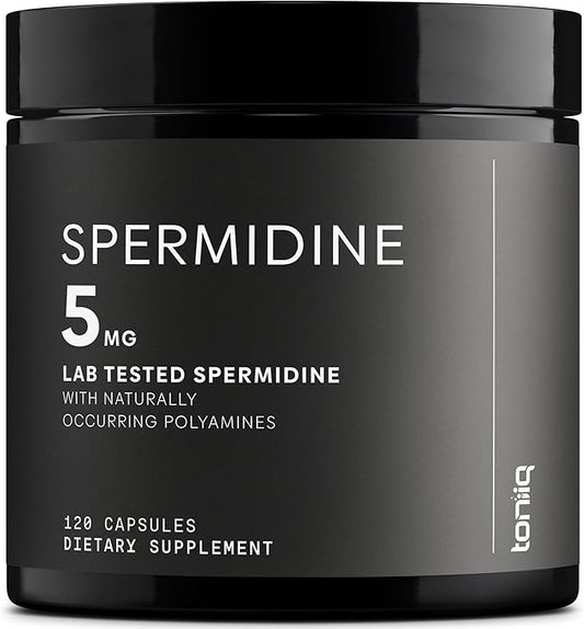 Toniiq Ultra Concentrated 500mg Spermidine Supplements for Men and Women - Non-Synthetic Spermidine Standardized to No Less Than 1% Spermidine - 5mg Spermidine per Serving Rice Germ Extract