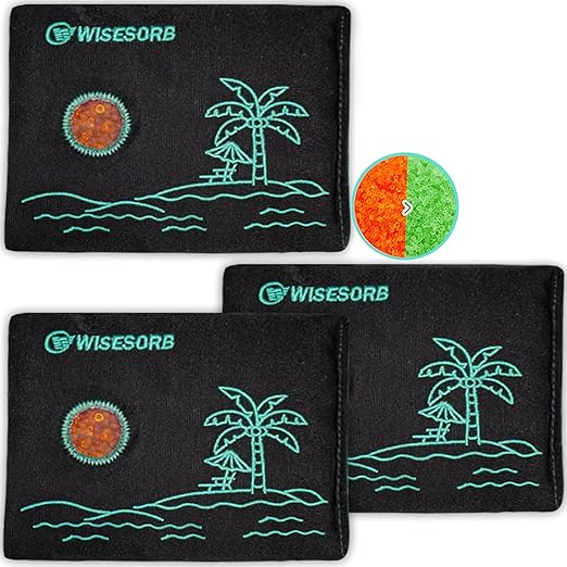 200g x 3pcs Rechargeable Desiccant Packs, Color Indicating Silica Gel Packets with Transparent Window, Moisture Absorbers,Reusable Dehumidifier Bags for Storage Safe Closet Basement Camera