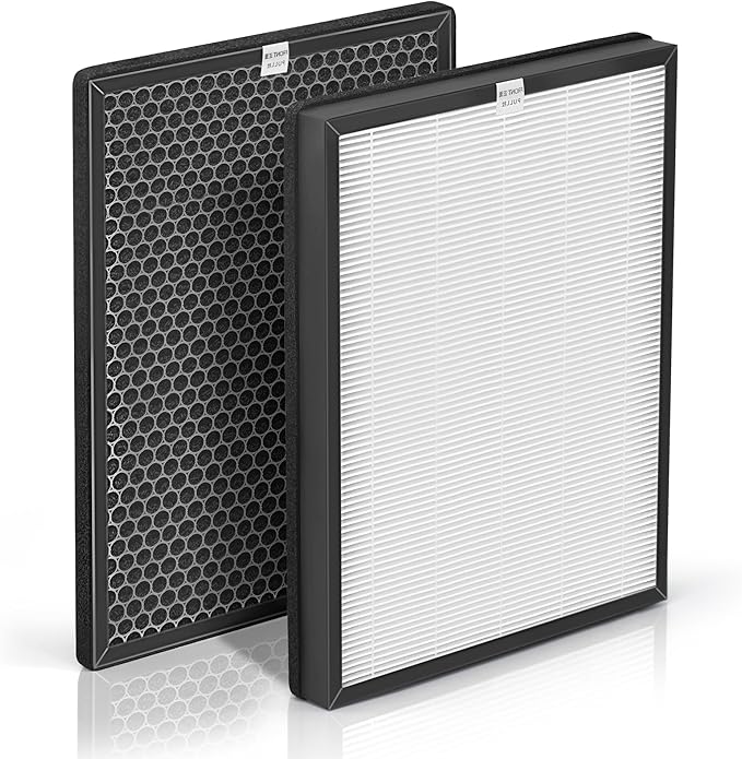 1-Set Alexapure Breeze Filter Replacement AP-B103 and AP-B104 Compatible with Alexapure Breeze Air Purifier AP-B102 and 3049, 1x True High-Efficiency Filter & and 1x Activated Carbon Filter AP-B104