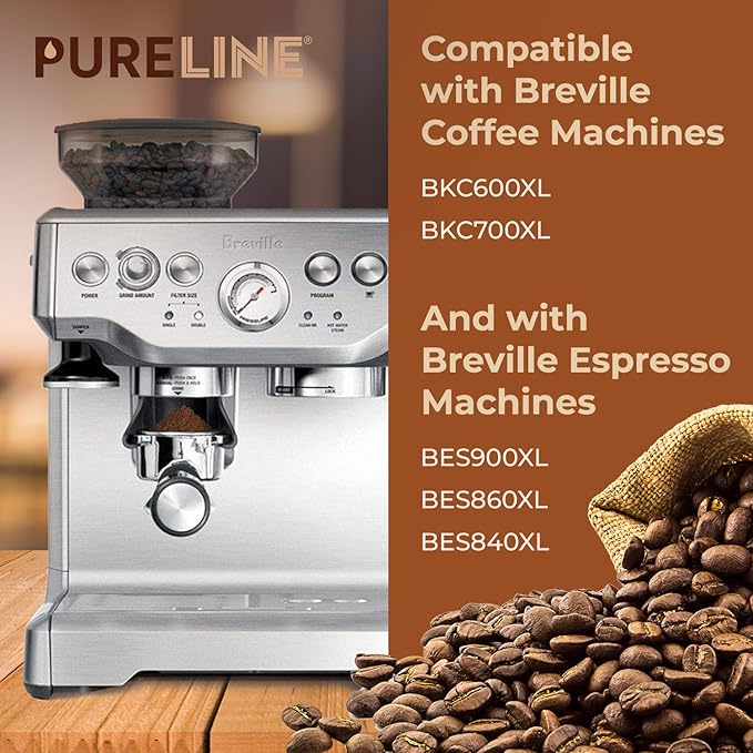 12-Pack Breville Water Filter BWF100 Replacement by Pureline, Compatible with Breville Espresso Machine