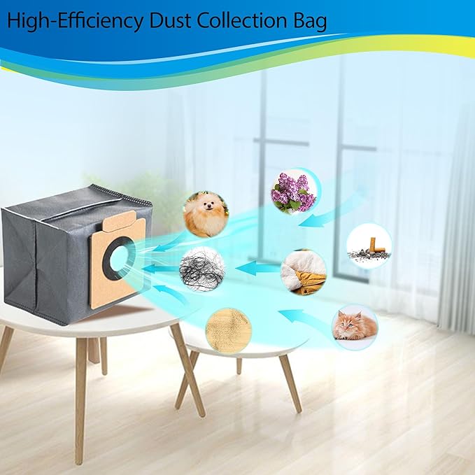 24 Pack Replacement Parts Accessories Compatible for Eufy X10 Pro Omni Vacuum Cleaner, 2 Main Brush 4 Vacuum Filters 4 Side Brushes 6 Mops 6 Vacuum Bags, X10 Pro Omni Accessories Kit