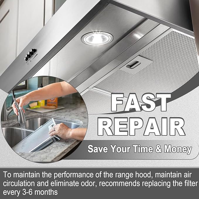 𝑼𝒑𝒅𝒂𝒕𝒆𝒅 W10169961A Aluminum Range Hood Filters Replacement 3 Pack 10.5 x 12 Inch by Wadoy, 3-Layer Aluminum Mesh Range Hood Filter Metal Slip Joints Compatible with Whirl-pooll