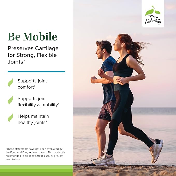 Terry Naturally Be Mobile - Collagen Supplement for Joint Health Support - Dietary Supplement with Boswellia Extract & Type II Collagen - Lower Back & Knee Support - 60 Capsules