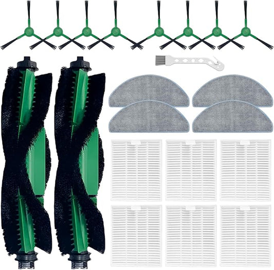 Replacement Parts compatible with iRobot Roomba Essential Series Y0140 Y0110 Y0112 Robot Vacuum Cleaner, Accessrioes inclue 2 Main Brush, 4 Mop Pad，6 Hepa Filter, 8 Side Brush