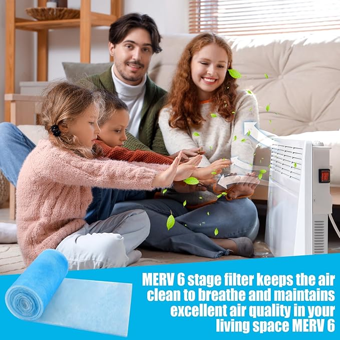 Frienda 12 x 120 Inch MERV 6 Reusable Air Vent Filter Cut to Size Electrostatic Floor Vent Filter Washable Replacement Compatible with Most Air Conditioning Furnace HVAC